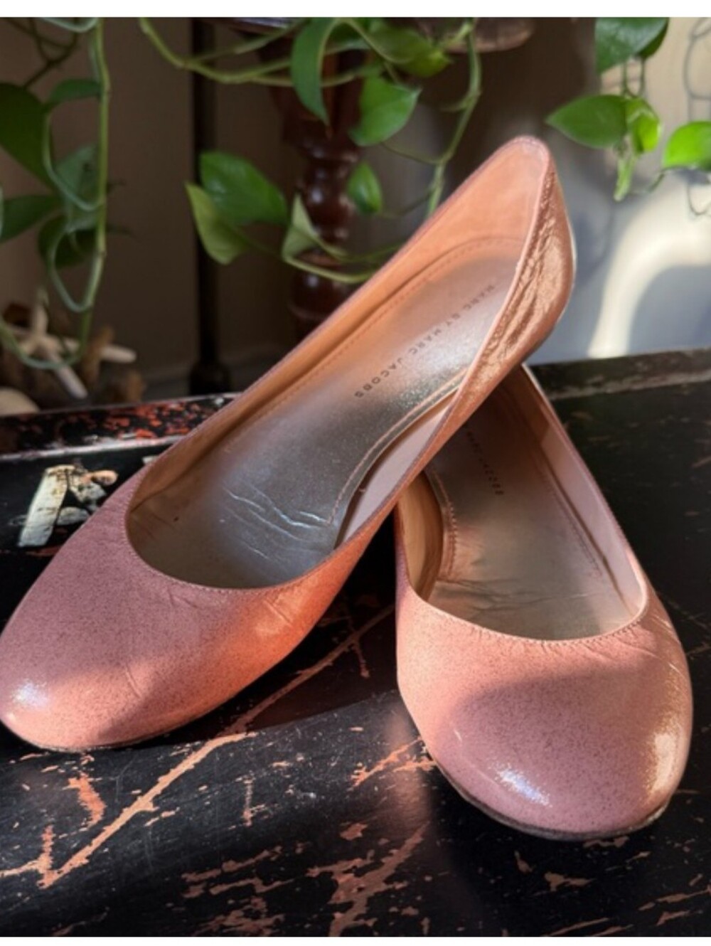 Marc Jacobs Pink Sparkly Ballet Flats (40)